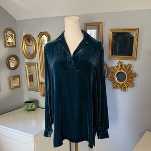 Lafayette 148 New York blue Rayon/silk blouse